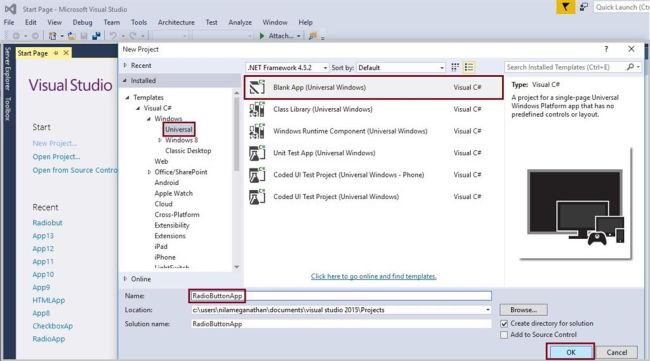 Giving the Project Name